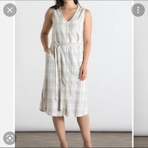 NWT Bridge & Burn Tracey midi dress, small, ivory plaid